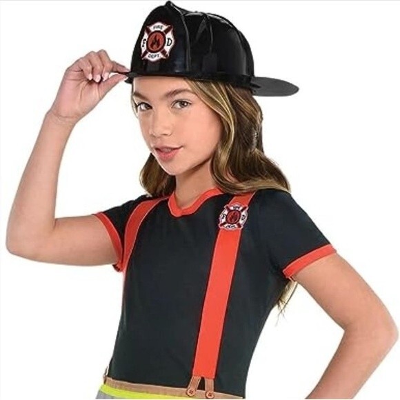 Suit Yourself Costume Co Other - Wild Fire Girls Firefighter with Hat Halloween Costume Girls Small 4-6 NEW!